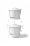 Mega Boy Wire Braided Metal 2-Layer Potato and Onion Storage Container - with Handle - White - 5