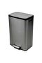 Rectangular Step Bin with Soft Close Lid | Trash Can with Lid | 50 Liter, Silver