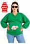 3 Yarn Combed Cotton Hand-Printed Baby Printed Pregnant V-Neck Sweatshirt Jw3