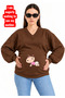 3 Yarn Combed Cotton Retired Baby Printed Pregnant V-Neck Sweatshirt Jw2