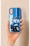 Blue Scooter Patterned Silicone Case Compatible with iPhone 16 Plus