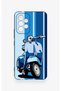 Samsung A53 Compatible Blue Scooter Patterned Silicone Case - 2