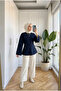 Women's Tie-Back Flounce Cut-Out Cuffed Hijab Tunic Blouse 70 cm - 4