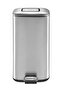 Square Matte Stainless Steel Bin with Soft Close Lid | 12 Liter, Silver