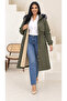 Women's Plus Size Removable Hooded Plush Fur Inside Waist Tie Detail Winter Thick Long Coat 29012 - 4