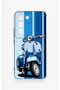 Vivo V30 Lite Compatible Blue Scooter Patterned Silicone Case - 2