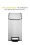 Rectangular Soft Close Step Bin with Black PP Liner | Trash Can with Lid | 10 Liter, Silver - 4