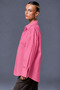 Women's Oversize Casual Poplin Shirt with Pockets - 4