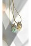 Stone Textured Clover Shaped Surgical Steel Necklace - 3