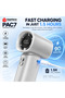 PAC7 Portable Handheld Fan, LCD Display, 17000RPM, 100 Speed Levels, Low Noise, 12H Battery Life, USB-C, Blue - 7