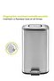 Square Matte Stainless Steel Bin with Soft Close Lid | 12 Liter, Silver - 4