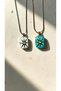 Single Stone - Rectangular Medallion Steel Necklace with Covered Polar Star Figure - 2
