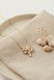 Brass Gold Color Zircon Stone Flower Model Women's Necklace
