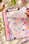 Floral Patterned Secretary's Notepad 15X22 cm – 38 Sheets Lined Notepad - Pink - 2