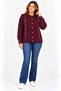 Plus size button detailed knit cardigan burgundy