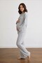 Avelia Pregnant and Maternity Hooded Wide Sleeve Sweatshirt Ribbed Stitched Drawstring Waist Tracksuit Set - 4