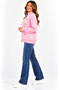 Plus Size Zippered Knitwear Cardigan with Button Accessories Pink - 4