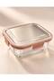 1500 ml Glass Storage Container with Steel Lid and Locking Food Storage Container - Pink - 3