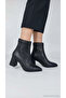 Women's Boots Pointed Toe Thick Heel Zigzag Stitching Detailed Side Zipper Ankle Heeled Office Stylish Shoes Mhç-026 - 4
