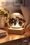 1 Piece of Little Prince Luminous Glass Globe 8 cm – Color Changing USB Lighting with Wooden Base, Decorative Tabletop Display Night Light
