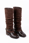 Hotera Women's Boots with Side Buckle and Long Heel Detail in Brown - 2