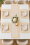 4-Person Ruffled Runner Set – 4 Square Placemats, 5-Piece Stylish Table Set