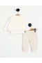Baby Girl Plush Vest, 3-Piece Seasonal Stylish 6-9-12-18 Months Top and Bottom Stylish Set - 7