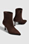 Bitter Brown Suede Heeled Women's Boots - 2
