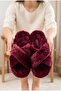2-Pack Furry Cross Women's Slippers Home Slippers Soundproof Sole Soft Comfortable Slippers - 2