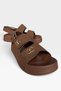 Women's Velcro Sandals Brown - 5