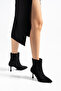 Black Suede Thin Heeled Pointed Toe Women's Boots - 5