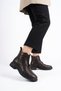 Tordes Medium Rubber Buckle Side Zipper Genuine Leather Women's Boots Brown Skin - 5