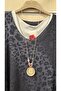 Italian Leopard Pattern Necklace Blouse Undershirt - 2