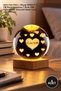 4 Pieces of Illuminated Glass Globes – 8 cm Color Changing 7 Colors USB Illuminated Decorative Globe Lamp with Wooden Base