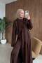 Lafeza Scarf Detail Mercerized Suit Brown - 2
