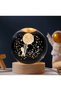 3 Astronauts Climbing the Stairs to the Earth Glass Globe - Color Changing Light with Wooden Base USB Table Decor, Glass Globe Lamp - 3