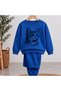 Team Sweatshirt Cat Illustrationprinted Girls Boys Crew Neck