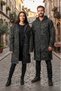 Unisex Nepali Ethnic Pattern Hooded Zipper Closure 100% Cotton Jacket Coat with Fleece Inside