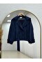 Şükriye Shawl Collar Jacket with Shoulder and Arm Patches-Nl1099 Navy Blue - 2