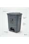 Mini Step Trash Bin | Plastic Matte Finish | Pedal Dustbin for Bathroom & Kitchen | 20 Liters | Grey - 2