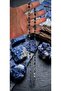 Güleç Natural Stone Sodalite Natural Stone Amorphous Cut Pendant and Wrap Bracelet Adjustable with Lift Chain 70+10 cm - 3