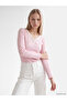 Two Mt Shop Quality Natuvera Pink Interlock Plain V-Neck Long Sleeve Women's Blouse