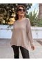 Italian Asymmetrical Knitwear Tunic Mink