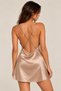 Women's Mink Satin Thin Strap Backless Cross Strap Stylish Nightgown - Mink Satin Nightgown - 3