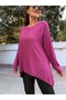 Italian Asymmetrical Knitwear Tunic Plum - 2