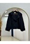 Şükriye Shawl Collar Jacket with Shoulder and Arm Patches-Nl1099 Black - 2