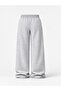 Women's Single Loose Cut Wide Leg Oversize Comfortable Fit Black&Gray Trousers Style Sweatpants - 2
