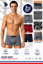 Men'S, Licensed, Uspa, 47% Modal, 47% Cotton, 6% Elastane, Boxer Brief, Anthracite Burgundy Navy Blue, Comfort, Set of 3 - 2