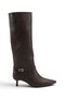 Women's Marci Short Heeled Buckle Boots - Brown-Leather - 3