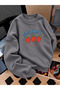 Crew Neck Sweatshirt for Girls, Printed 3-Yarn Threaded Winter Sweatshirt